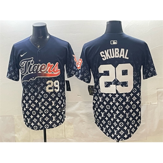 Men's Detroit Tigers #29 Tarik Skubal Navy With Vapor Premier Limited Stitched Baseball Jersey - Ujersey