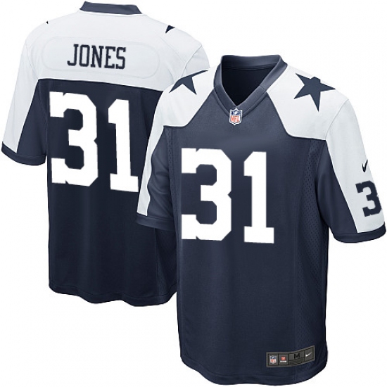 Men's Nike Dallas Cowboys #31 Byron Jones Game Navy Blue Throwback Alternate NFL Jersey - Ujersey