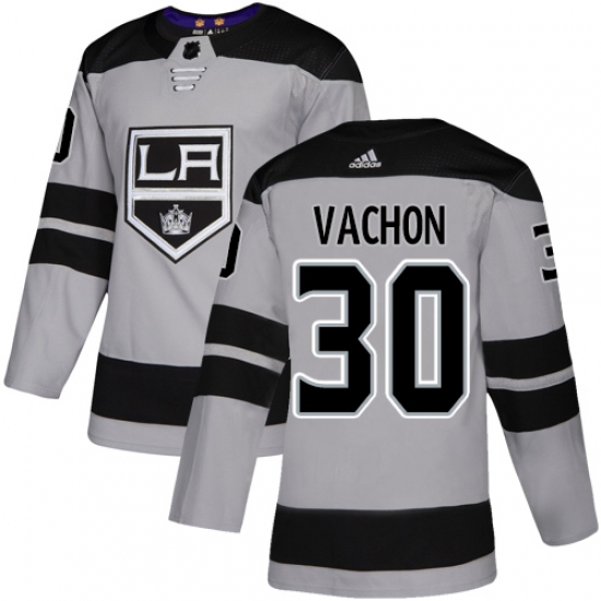Youth Adidas Los Angeles Kings #30 Rogie Vachon Authentic Gray Alternate NHL Jersey