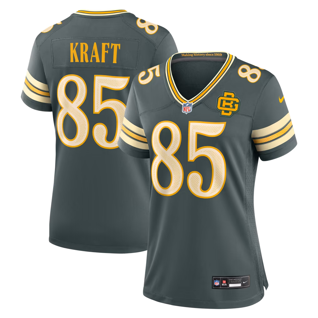 Women's Green Bay Packers Tucker Kraft Nike Green 2026 Rivalries Collection Game Jersey - Ujersey