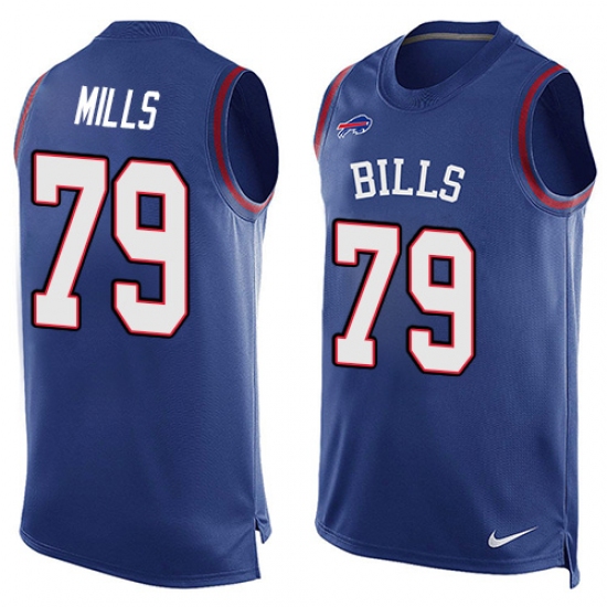 Men's Nike Buffalo Bills #79 Jordan Mills Limited Royal Blue Player Name & Number Tank Top NFL Jersey - Ujersey
