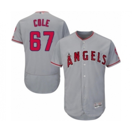 Men's Los Angeles Angels of Anaheim #67 Taylor Cole Grey Road Flex Base Authentic Collection Baseball Player Jersey - Ujersey