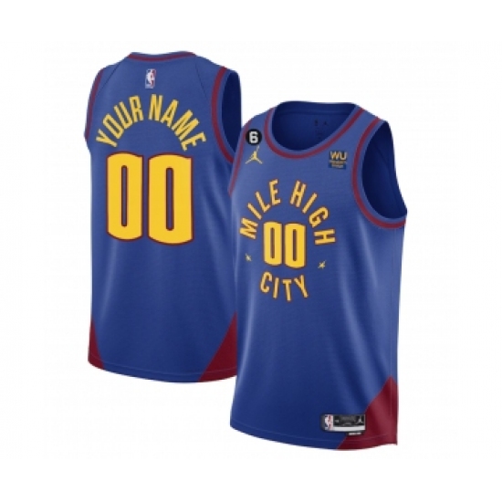 Men's Denver Nuggets Active Player Custom Blue 2022-23 Statement Edition With NO.6 Stitched Jersey - Ujersey