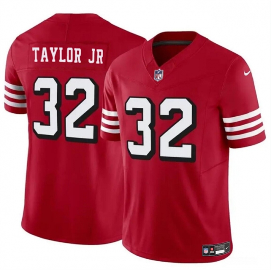 Men's San Francisco 49ers #32 Patrick Taylor Jr New Red 2024 F.U.S.E. Vapor Untouchable Limited Stitched Football Jersey - Ujersey