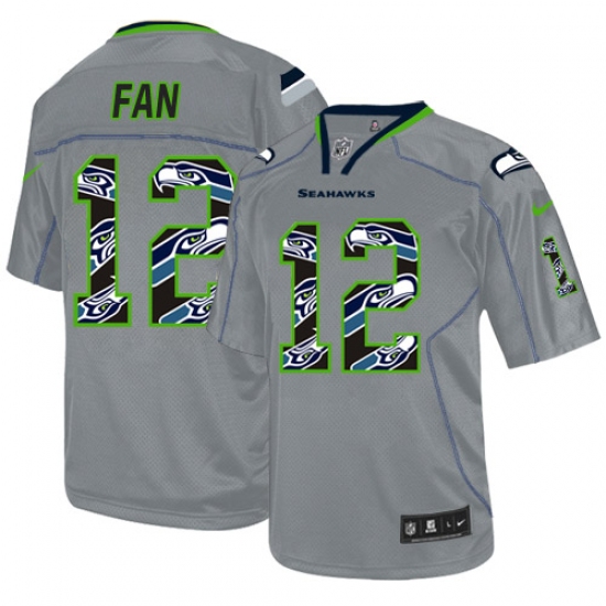 Men's Nike Seattle Seahawks 12th Fan Elite New Lights Out Grey NFL Jersey - Ujersey
