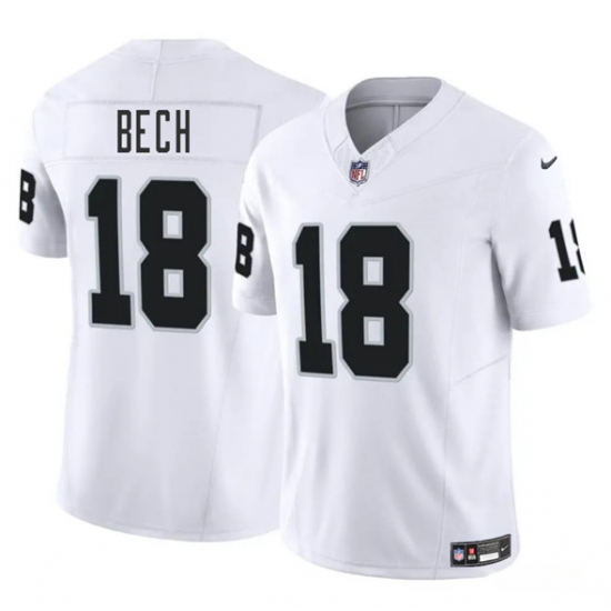 Men's Las Vegas Raiders #18 Jack Bech White 2025 Draft F.U.S.E. Vapor Untouchable Football Stitched Jersey - Ujersey