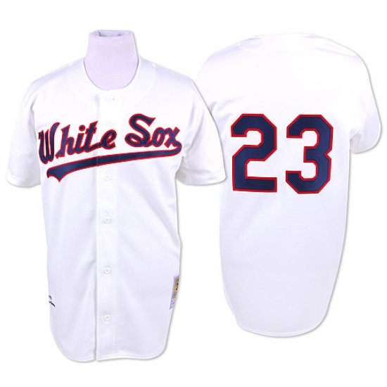 Men's Mitchell and Ness Chicago White Sox #23 Robin Ventura Authentic White Throwback MLB Jersey - Ujersey