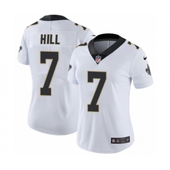 Women's Nike New Orleans Saints #7 Taysom Hill White Vapor Untouchable Limited Player NFL Jersey - Ujersey
