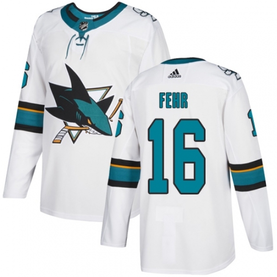 Youth Adidas San Jose Sharks #16 Eric Fehr Authentic White Away NHL Jersey - Ujersey