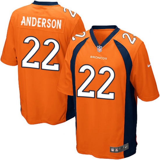 Men's Nike Denver Broncos #22 C.J. Anderson Game Orange Team Color NFL Jersey - Ujersey
