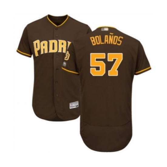 Men's San Diego Padres #57 Ronald Bolanos Brown Alternate Flex Base Authentic Collection Baseball Player Jersey - Ujersey