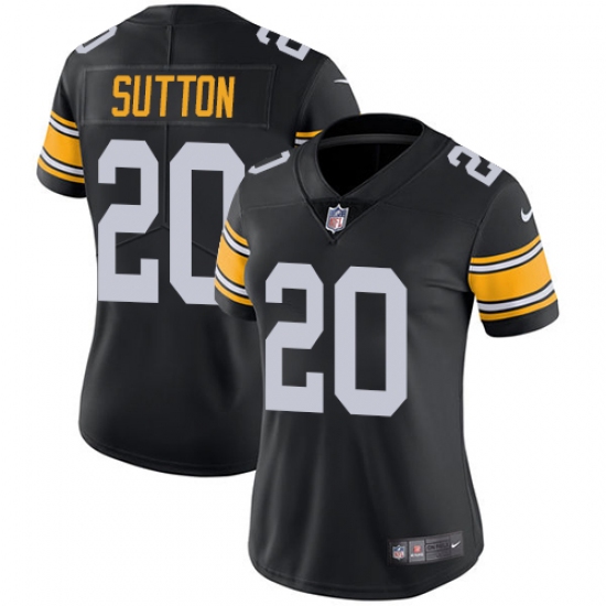 Women's Nike Pittsburgh Steelers #20 Cameron Sutton Black Alternate Vapor Untouchable Limited Player NFL Jersey - Ujersey