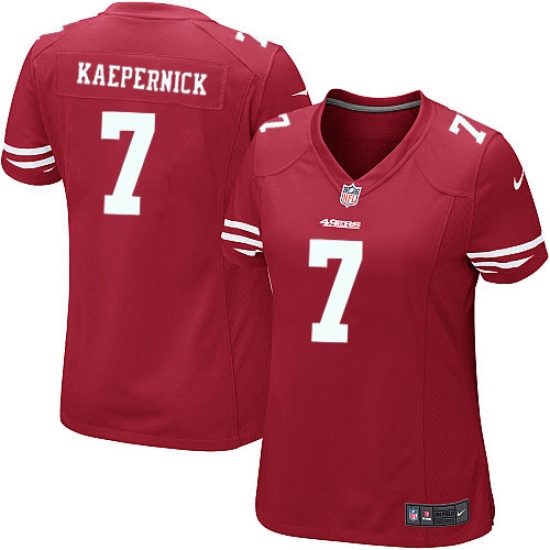 Women's Nike San Francisco 49ers #7 Colin Kaepernick Game Red Team Color NFL Jersey - Ujersey