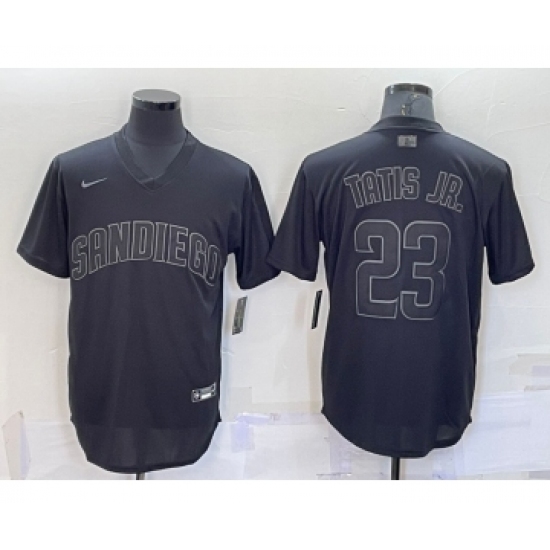 Men's San Diego Padres #23 Fernando Tatis Jr Black Pullover Turn Back The Clock Stitched Cool Base Jersey - Ujersey