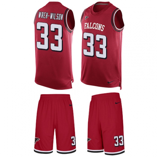 Men's Nike Atlanta Falcons #33 Blidi Wreh-Wilson Limited Red Tank Top Suit NFL Jersey - Ujersey