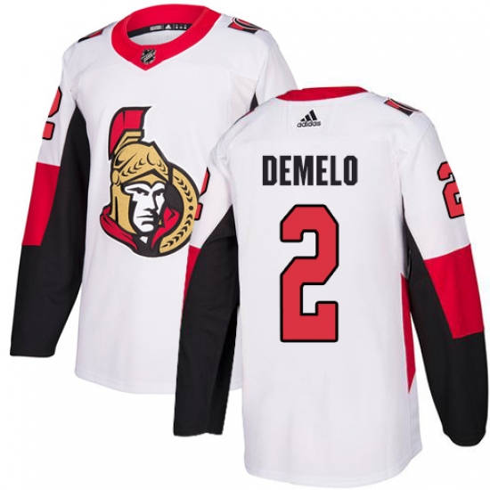 Youth Adidas Ottawa Senators #2 Dylan DeMelo Authentic White Away NHL Jersey - Ujersey