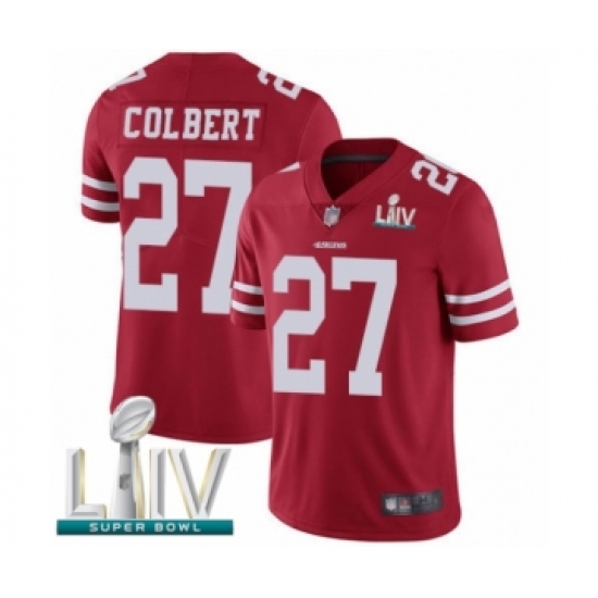 Youth San Francisco 49ers #27 Adrian Colbert Red Team Color Vapor Untouchable Limited Player Super Bowl LIV Bound Football Jersey - Ujersey