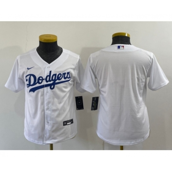Youth Los Angeles Dodgers Blank White Stitched MLB Cool Base Nike Jersey - Ujersey