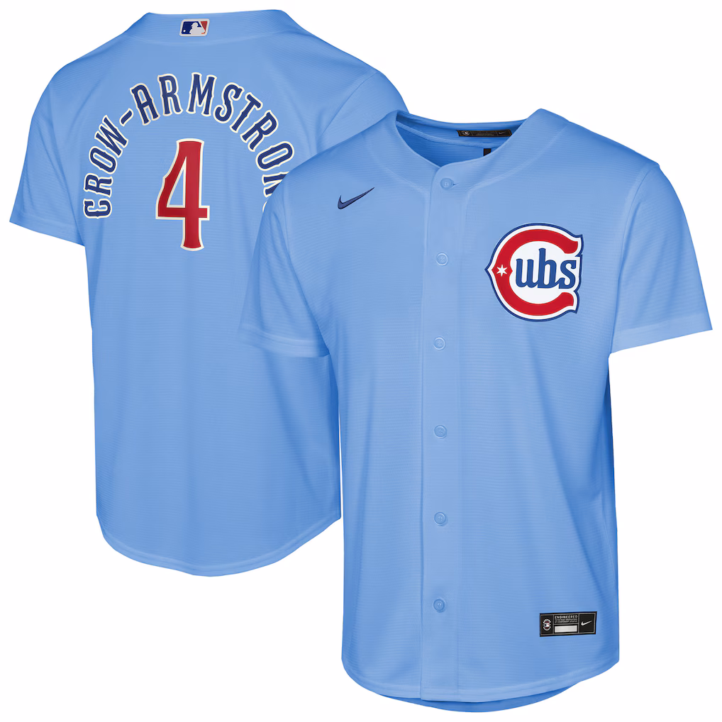 Youth Chicago Cubs Pete Crow-Armstrong Nike Light Blue Alternate 2 Replica Jersey - SUjersey01