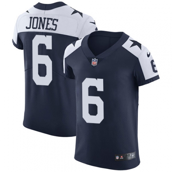 Men's Nike Dallas Cowboys #6 Chris Jones Navy Blue Throwback Alternate Vapor Untouchable Elite Player NFL Jersey - Ujersey