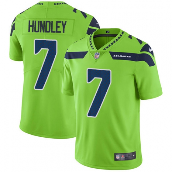 Youth Nike Seattle Seahawks #7 Brett Hundley Limited Green Rush Vapor Untouchable NFL Jersey - Ujersey