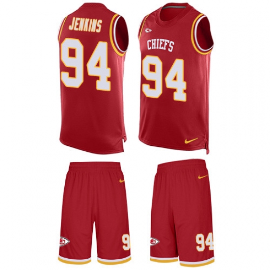 Men's Nike Kansas City Chiefs #94 Jarvis Jenkins Limited Red Tank Top Suit NFL Jersey - Ujersey