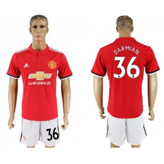 Manchester United #36 Darmian Red Home Soccer Club Jersey