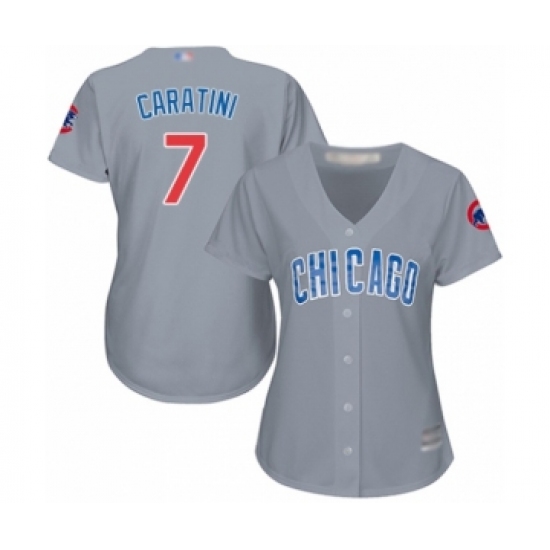 Women's Chicago Cubs #7 Victor Caratini Authentic Grey Road Cool Base Baseball Player Jersey - Ujersey