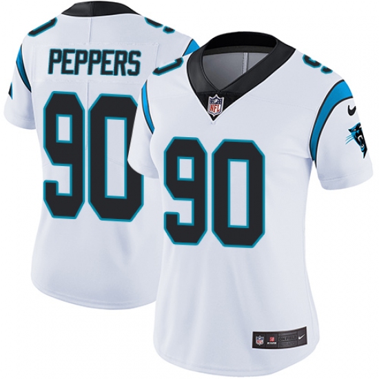 Women's Nike Carolina Panthers #90 Julius Peppers White Vapor Untouchable Limited Player NFL Jersey - Ujersey