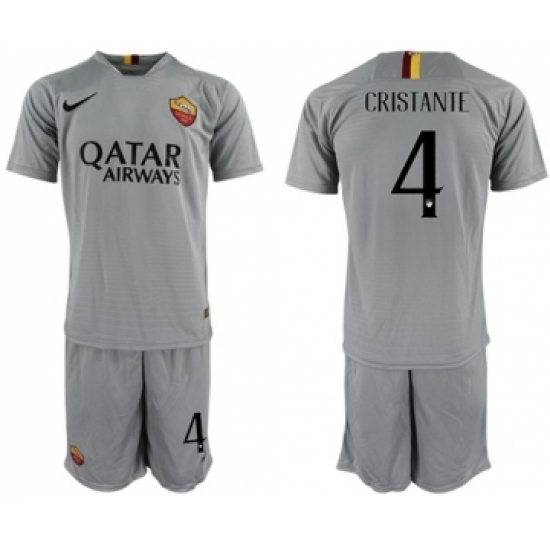 Roma #4 Cristante Away Soccer Club Jersey