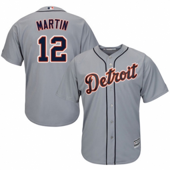 Youth Majestic Detroit Tigers #12 Leonys Martin Replica Grey Road Cool Base MLB Jersey - Ujersey