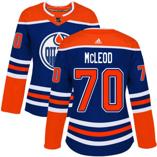 Women's Adidas Edmonton Oilers #70 Ryan McLeod Authentic Royal Blue Alternate NHL Jersey - Ujersey