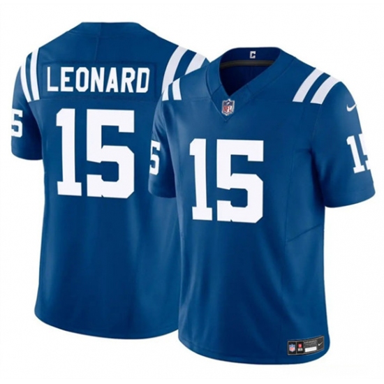 Men's Indianapolis Colts #15 Riley Leonard Blue 2025 F.U.S.E. Vapor Limited Football Stitched Jersey - Ujersey