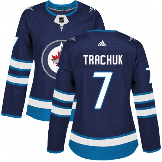 Women's Adidas Winnipeg Jets #7 Keith Tkachuk Authentic Navy Blue Home NHL Jersey - Ujersey