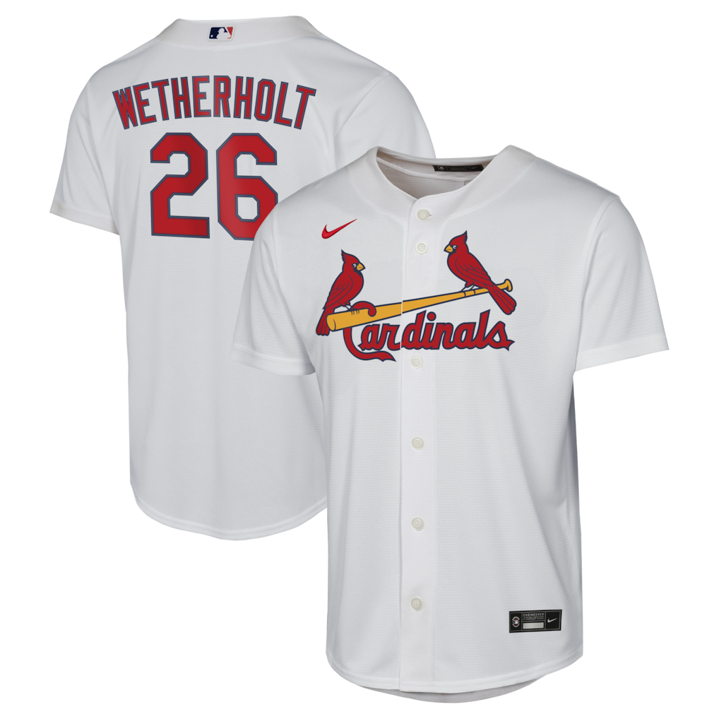 Youth St. Louis Cardinals JJ Wetherholt Nike White Home Replica Jersey - Ujersey