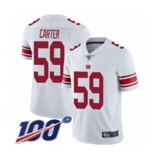 Men's New York Giants #59 Lorenzo Carter White Vapor Untouchable Limited Player 100th Season Football Jersey - Ujersey