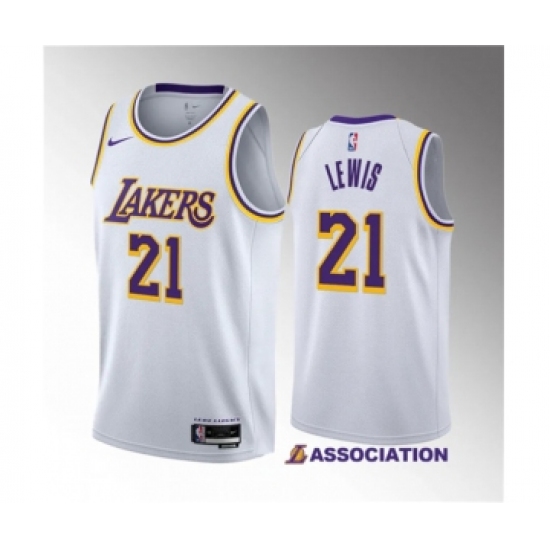 Men's Los Angeles Lakers #21 Maxwell Lewis White 2023 Draft Association Edition Stitched Basketball Jersey1 - Ujersey