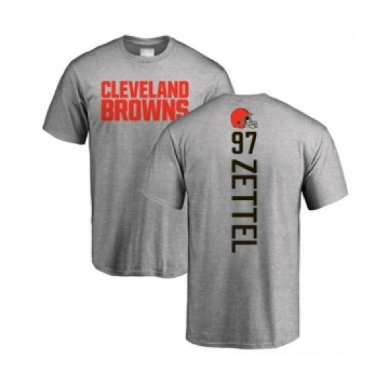 Football Cleveland Browns #97 Anthony Zettel Ash Backer T-Shirt - Ujersey