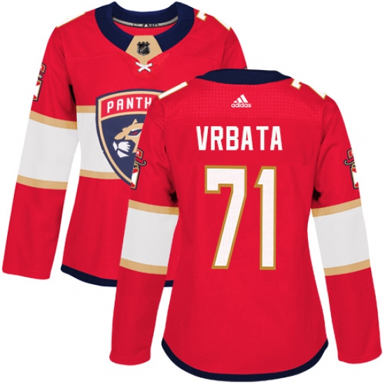 Women's Adidas Florida Panthers #71 Radim Vrbata Authentic Red Home NHL Jersey - Ujersey