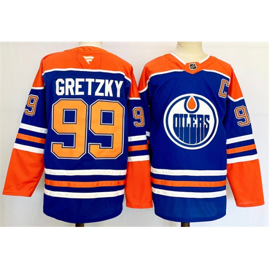 Men's Edmonton Oilers #99 Wayne Gretzky Royal 2024-25 Stitched Jersey - Ujersey