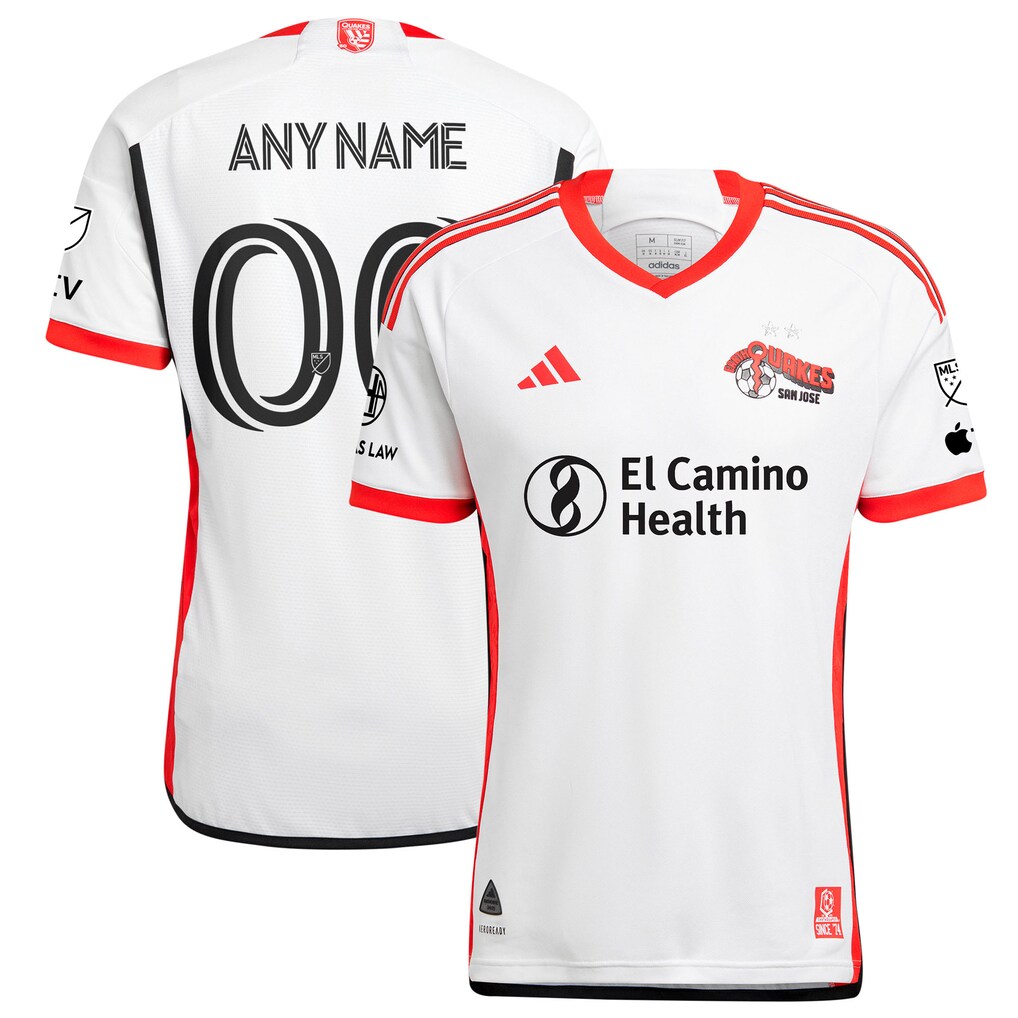 Men's San Jose Earthquakes adidas White 2025 The 50 Kit Authentic Custom Jersey - Ujersey