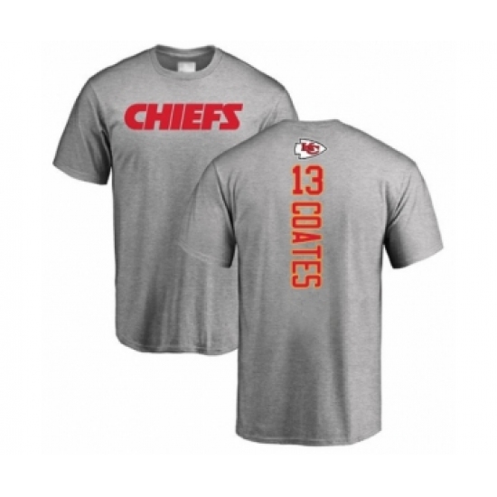 Football Kansas City Chiefs #13 Sammie Coates Ash Backer T-Shirt - Ujersey