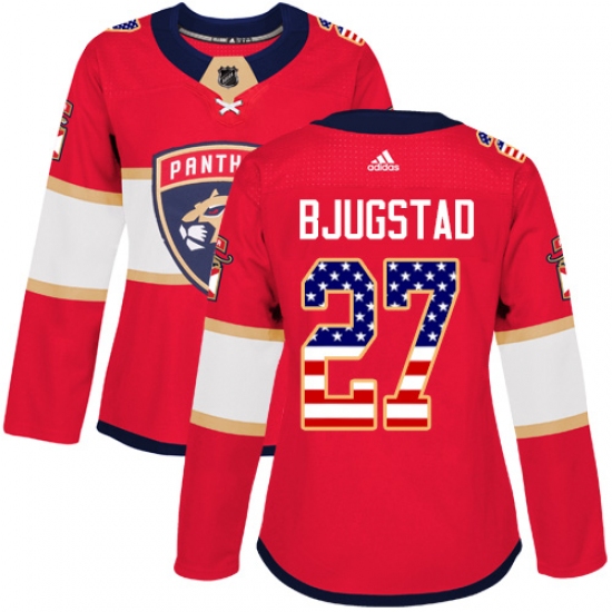 Women's Adidas Florida Panthers #27 Nick Bjugstad Authentic Red USA Flag Fashion NHL Jersey - Ujersey