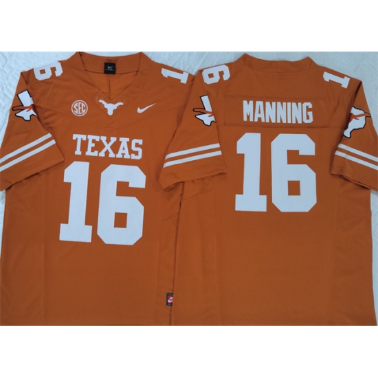 Men's Texas Longhorns #16 Peyton Manning Orange F.U.S.E Stitched Jersey - Ujersey