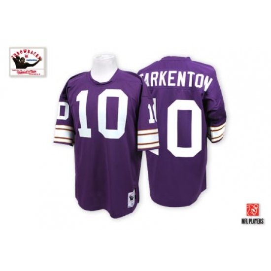 Mitchell And Ness Minnesota Vikings #10 Fran Tarkenton Purple Team Color Authentic Throwback NFL Jersey - Ujersey