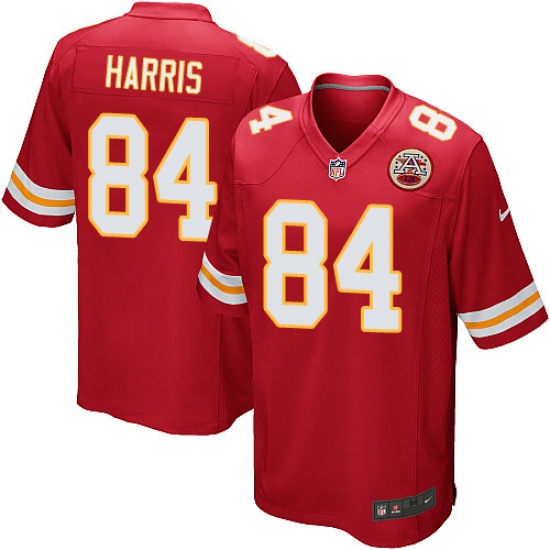 Men's Nike Kansas City Chiefs #84 Demetrius Harris Game Red Team Color NFL Jersey - Ujersey