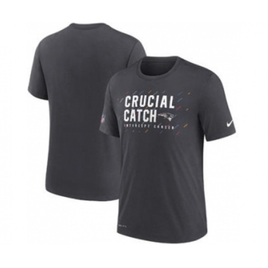 Men's New England Patriots Charcoal 2021 Crucial Catch Performance T-Shirt - Ujersey