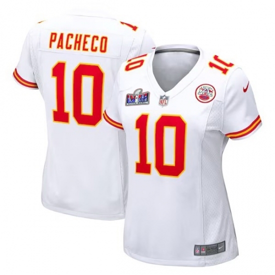 Women's Kansas City Chiefs #10 Isiah Pacheco White 2023 F U S E Vapor Untouchable Limited Stitched 2024 Super Bowl LVIII Jersey - Ujersey