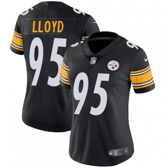 Women's Nike Pittsburgh Steelers #95 Greg Lloyd Black Team Color Vapor Untouchable Limited Player NFL Jersey - Ujersey