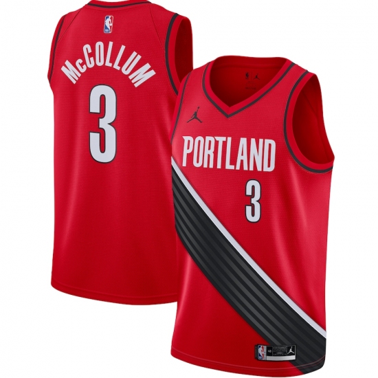 Men's Portland Trail Blazers #3 C.J. McCollum Jordan Brand Red 2020-21 Swingman Jersey - Ujersey